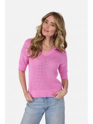 LIEBLINGSSTÜCK Sweter "Pinsa" w kolorze różowym rozmiar: 48. Różowe swetry klasyczne damskie LIEBLINGSSTÜCK, z bawełny, bez kołnierzyka. Za 201.55 zł.