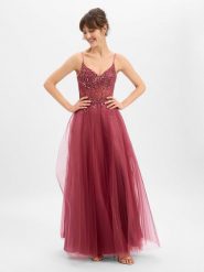 Luxuar Fashion Damska sukienka wieczorowa Kobiety czerwony jednolity, 34. Czerwone sukienki damskie Luxuar Fashion, z aplikacjami, wizytowe, bez kołnierzyka, bez ramiączek, gorsetowe. Za 1,399.95 zł.