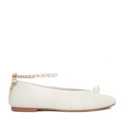 Baleriny GINO ROSSI. Białe baleriny damskie Gino Rossi, bez wzorów, bez obcasa. Za 349.99 zł.