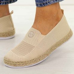 Beżowe espadryle damskie Vinceza 13659. Brązowe espadryle damskie VINCEZA, bez wzorów, z bawełny, bez obcasa. Za 129.00 zł.