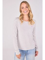 LIEBLINGSSTÜCK Koszulka "Calista" w kolorze szaro-białym rozmiar: 4XL. Szare bluzki damskie LIEBLINGSSTÜCK, xl, bez wzorów, z bawełny, bez kołnierzyka, bez ramiączek. Za 118.56 zł.