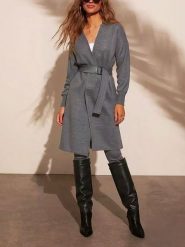 Milan Kiss Kardigan w kolorze szarym rozmiar: S. Szare kardigany damskie Milan Kiss, s, bez wzorów, z tkaniny. Za 173.99 zł.