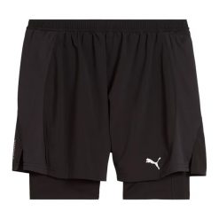Spodenki do biegania męskie PUMA Run Velocity 2IN1. Czarne szorty męskie Puma, bez kołnierzyka. Za 143.80 zł.