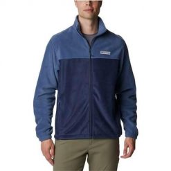 Bluza sportowa męska Columbia Steens Mountain 20 Full Zip Fleece. Niebieskie bluzy sportowe męskie Columbia, bez wzorów, z materiału, sportowe, bez kołnierzyka, bez ramiączek. Za 254.15 zł.