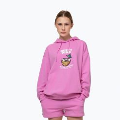 Bluza damska Pitbull Rest In Pink Hooded. Czerwone bluzy z kapturem damskie PITBULL, l, z bawełny. Za 229.99 zł.