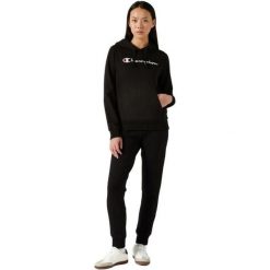 Bluza Z Kapturem Z Kangurką Dla Kobiet. Czarne bluzy z kapturem damskie CHAMPION, l, z bawełny. Za 356.99 zł.