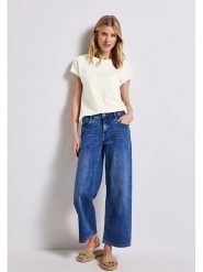 Street One Koszulka w kolorze kremowym rozmiar: 42. Brązowe bluzki damskie Street One, bez wzorów, bez kołnierzyka. Za 100.52 zł.