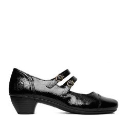 Półbuty Rieker. Czarne półbuty damskie Rieker, bez wzorów, bez obcasa, na obcasie. Za 349.99 zł.