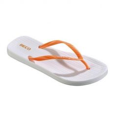 Beco Sunshine japonki damskie, biało-pomarańczowe. Białe klapki damskie 47 Brand, bez wzorów, bez obcasa. Za 198.99 zł.