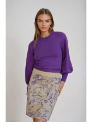 Monki Spódnica dzianinowa w kolorze beżowym rozmiar: M. Brązowe spódniczki damskie Monki, m, bez wzorów, z dzianiny, mini. Za 70.24 zł.