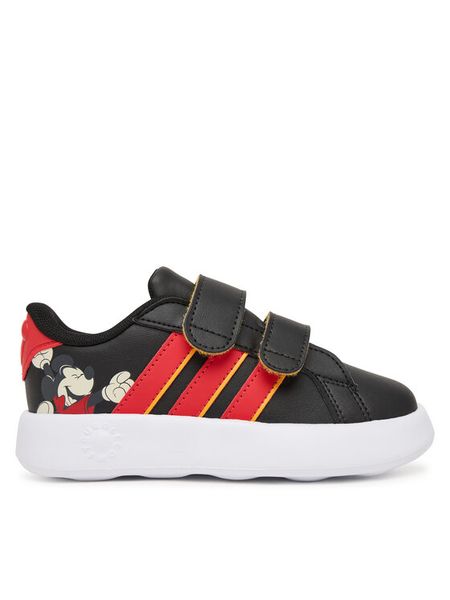 Adidas Sneakersy Adidas Disney Mickey Mouse Grand Court Shoes Infants KI9186 Czarny. Czarne buty sportowe chłopięce Adidas, ze skóry, bez zapięcia. Za 169.99 zł.