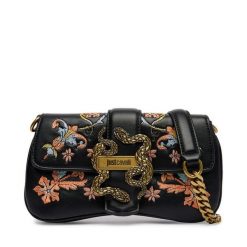 Torebka Just Cavalli. Czarne torebki klasyczne damskie Just Cavalli, bez wzorów, wizytowe, bez kołnierzyka, bez ramiączek. Za 829.99 zł.