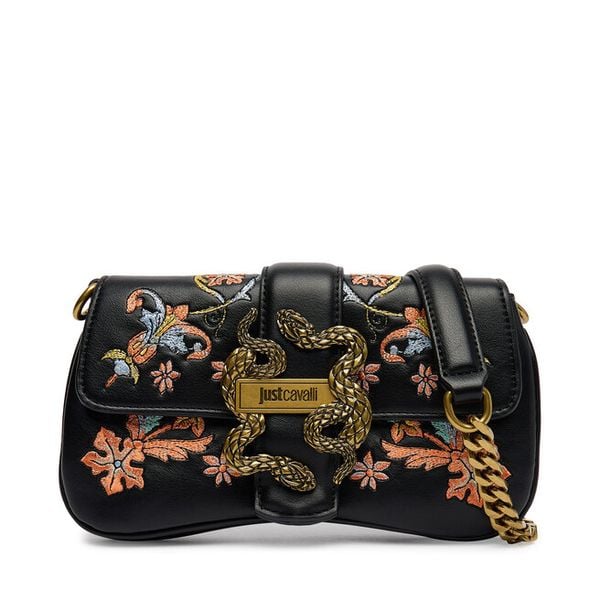 Torebka Just Cavalli. Czarne torebki klasyczne damskie Just Cavalli, bez wzorów, wizytowe, bez kołnierzyka, bez ramiączek. Za 641.99 zł.