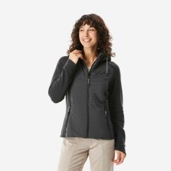 Bluza turystyczna damska Quechua NH500 Hybrid. Czarne bluzy z kapturem damskie QUECHUA, m, z tkaniny. Za 169.99 zł.