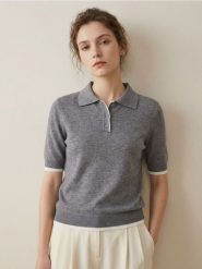 Wiskozowy sweter z kołnierzykiem - szary. Szare swetry klasyczne damskie Sinsay, l, z wiskozy, bez kołnierzyka. Za 39.99 zł.