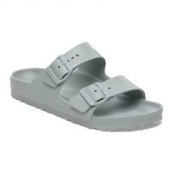 Klapki damskie Birkenstock Arizona Eva Pure Sage. Zielone klapki damskie Birkenstock, bez wzorów, z materiału, bez obcasa. Za 362.00 zł.