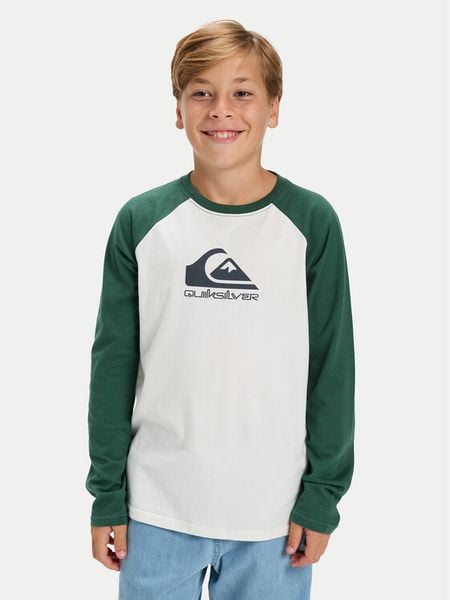 Quiksilver Bluzka Ev Omni Logo Raglan EQBZT04916 Biały Regular Fit. Białe t-shirty chłopięce Quiksilver, bez wzorów, z bawełny, bez ramiączek. Za 99.99 zł.