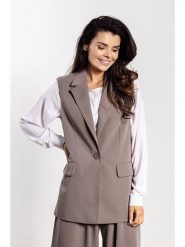 Awama Kamizelka w kolorze szarobrązowym rozmiar: M. Brązowe kamizelki damskie Awama, m. Za 174.99 zł.