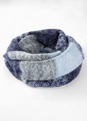 Szal koło. Niebieskie szaliki i kominy damskie bonprix, bez wzorów. Za 57.99 zł.
