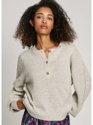 Pepe Jeans Sweter "Nora" w kolorze beżowym rozmiar: S. Brązowe swetry klasyczne damskie Pepe Jeans, s, z jeansu, bez kołnierzyka. Za 175.67 zł.