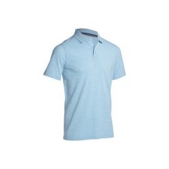 Koszulka polo do golfa 500 męska. Niebieskie koszulki polo męskie INESIS, l, bez wzorów, z bawełny, bez ramiączek. Za 29.99 zł.