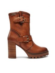 Pikolinos Botki W1J-8791 Brązowy. Brązowe botki damskie Pikolinos, ze skóry, bez obcasa, na słupku, bez zapięcia. Za 669.99 zł.