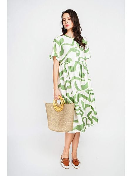 Le Jardin du Lin Sukienka w kolorze biało-jasnozielonym rozmiar: 36. Białe sukienki damskie Le jardin du lin, na co dzień, bez wzorów, klasyczne, bez kołnierzyka, bez ramiączek, midi, proste. Za 145.26 zł.