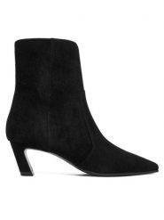 Stuart Weitzman Botki Stassi SM498 Czarny. Czarne botki damskie Stuart Weitzman, ze skóry, bez obcasa, na słupku, bez zapięcia. Za 2,769.00 zł.