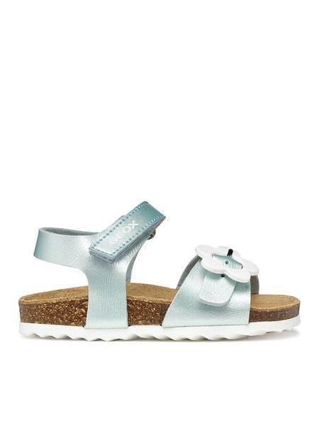 Geox Sandały B Sandal Chalki Girl B552RD 000NF C4070 S Błękitny. Niebieskie sandały dziewczęce Geox, ze skóry, bez zapięcia. Za 199.99 zł.