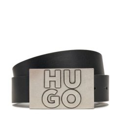 Pasek Męski HUGO. Czarne paski męskie Hugo, bez wzorów. Za 179.99 zł.
