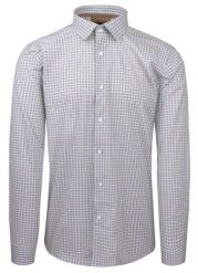 Wizytowa Koszula Bawełniana, Męska (Regular) - Victorio - Brązowo-Niebieski Drobny Wzór. Brązowe koszule męskie Victorio, m, bez wzorów, z bawełny, bez kołnierzyka, bez ramiączek. Za 209.00 zł.