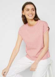 T-shirt (2 szt.). Czerwone t-shirty damskie bonprix, bez wzorów, ze skóry, bez kołnierzyka. Za 109.98 zł.