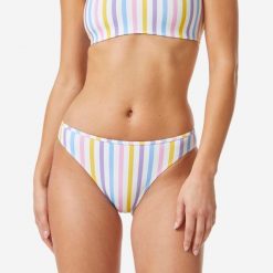 Dół kostiumu kąpielowego surfingowego damski Decathlon Nina Belza. Białe bikini damskie Decathlon, bez wzorów. Za 39.99 zł.