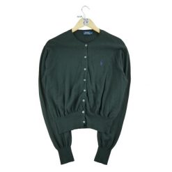 Second life - Damska czarna kamizelka kardiganowa - Jak nowy. Czarne kamizelki damskie Ralph Lauren. Za 212.96 zł.