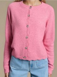 Sweter z długim rękawem - różowy. Czerwone swetry klasyczne damskie Sinsay, l, bez kołnierzyka. Za 59.99 zł.