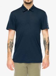 Koszulka polo Super.natural Zip Polo. Niebieskie koszulki polo męskie Super.natural, m, bez wzorów, z dzianiny, bez ramiączek. Za 361.89 zł.