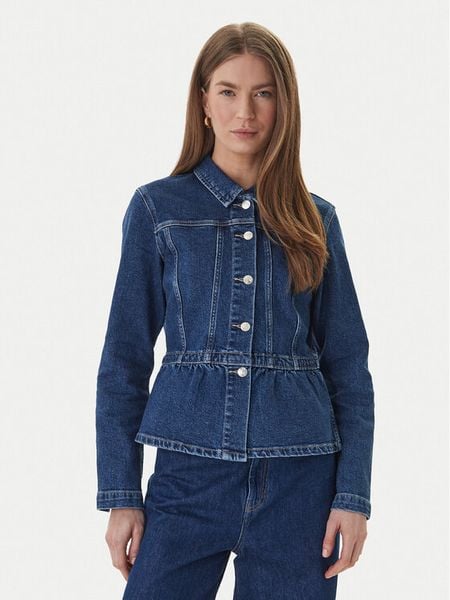ONLY Kurtka jeansowa Remi 15363587 Granatowy Slim Fit. Niebieskie kurtki damskie Only, m, bez wzorów, z bawełny, bez kaptura. Za 155.99 zł.