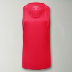Damska Koszulka Biegowa Tanissa Koralowa Fluorescencyjna. Pomarańczowe bluzki sportowe damskie Legea, m, bez wzorów, z elastanu, bez ramiączek. Za 60.00 zł.