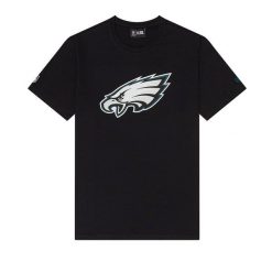 T-Shirt NFL Philadelphia Eagles New Era Logo Noir. Czarne t-shirty męskie New Era, m, bez wzorów, z bawełny, bez kołnierzyka. Za 174.00 zł.