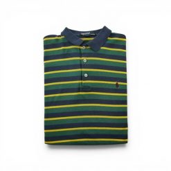 Second life - Polo Ralph Lauren koszulka męska krótki rękaw USA - Stan dobry. Niebieskie koszulki polo męskie Ralph Lauren, l, bez wzorów, z materiału, bez ramiączek. Za 106.46 zł.