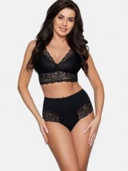 Figi Model BBL 187 Black - Babell. Czarne figi damskie Babell, l, w ażurowe wzory, z bawełny. Za 64.45 zł.