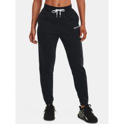 Spodnie fitness damskie Under Armour Essential Script. Czarne spodnie dresowe damskie Under Armour, l, z dresówki, na fitness i siłownię. Za 169.99 zł.