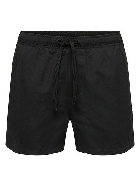 ONLY & SONS Szorty kąpielowe "Onsbasile" w kolorze czarnym rozmiar: XL. Czarne szorty sportowe męskie Only & Sons, xl, outdoorowe. Za 65.85 zł.