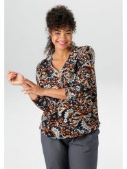 Aniston Koszulka w kolorze czarnym ze wzorem rozmiar: 50. Czarne bluzki damskie Aniston, bez wzorów, bez kołnierzyka. Za 78.28 zł.