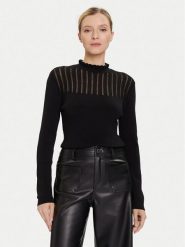 Morgan Sweter 252-MSNOWI Czarny Slim Fit. Czarne swetry klasyczne damskie Morgan, xl, z syntetyku, bez kołnierzyka. Za 191.34 zł.