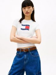 Tommy Jeans Koszulka Kobiety Bawełna (100%) biały, M. Białe topy sportowe damskie Tommy Jeans, m, bez wzorów, z bawełny, bez ramiączek. Za 89.95 zł.