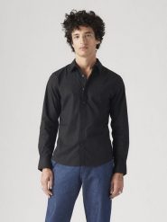 Levi's Koszula "Battery" - Slim fit - w kolorze czarnym rozmiar: M. Czarne koszule męskie Levi's, m, bez wzorów, z bawełny, bez kołnierzyka, bez ramiączek. Za 119.68 zł.