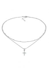 Elli Damski choker z zawieszką w kształcie krzyża z cyrkoniami ze srebra próby 925 Sterling Silver Naszyjniki 1 ct. Szare naszyjniki damskie Elli, srebrne. Za 198.99 zł.