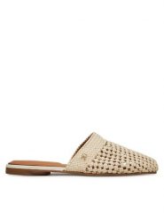 Tommy Hilfiger Klapki Crochet Mule FW0FW08413 Écru. Klapki damskie Tommy Hilfiger, bez wzorów, ze skóry, bez obcasa. Za 589.99 zł.