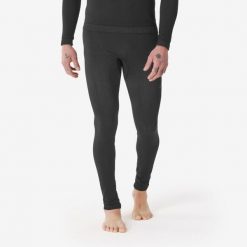 Legginsy termoaktywne narciarskie męskie Quechua BL 500 seamless. Czarne bielizna termoaktywna męska WED'ZE, m, bez wzorów, z elastanu. Za 69.99 zł.